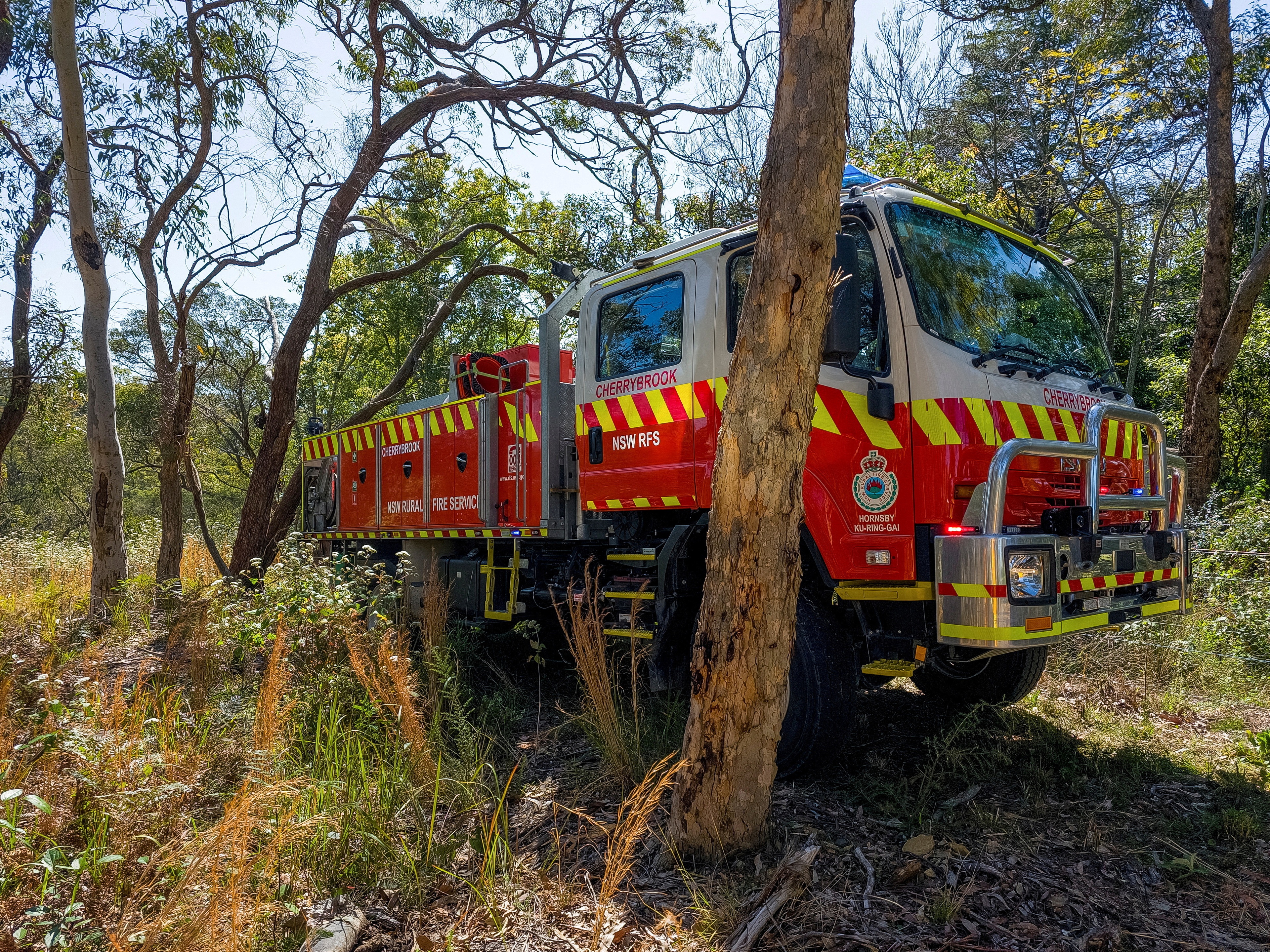 FILE PHOTO: New South Wales Rural Fire Service firetruck is seen at a hazard reduction burn site in Sydney, Australia, September 10, 2023. REUTERS/Cordelia Hsu/File Photo