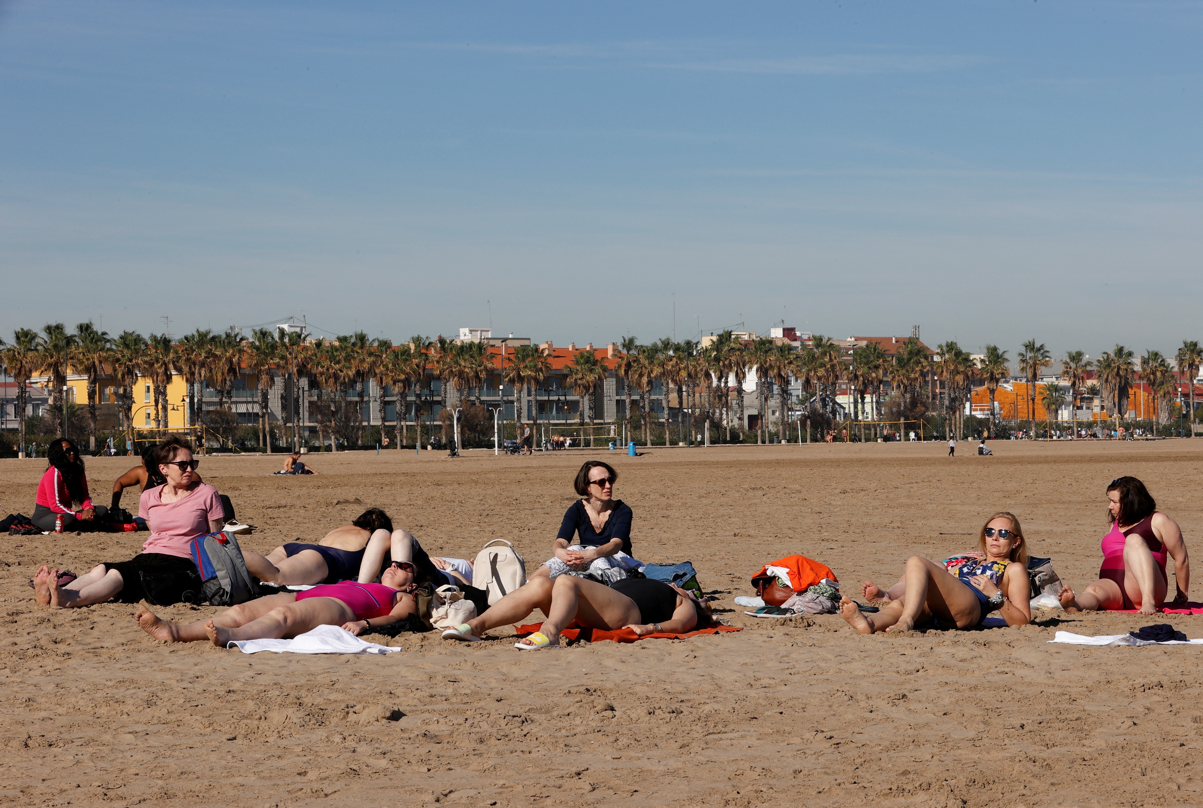 Dutch tourists occupy the Malvarrosa beach in Valencia, Spain January 25, 2024 REUTERS/Eva Manez