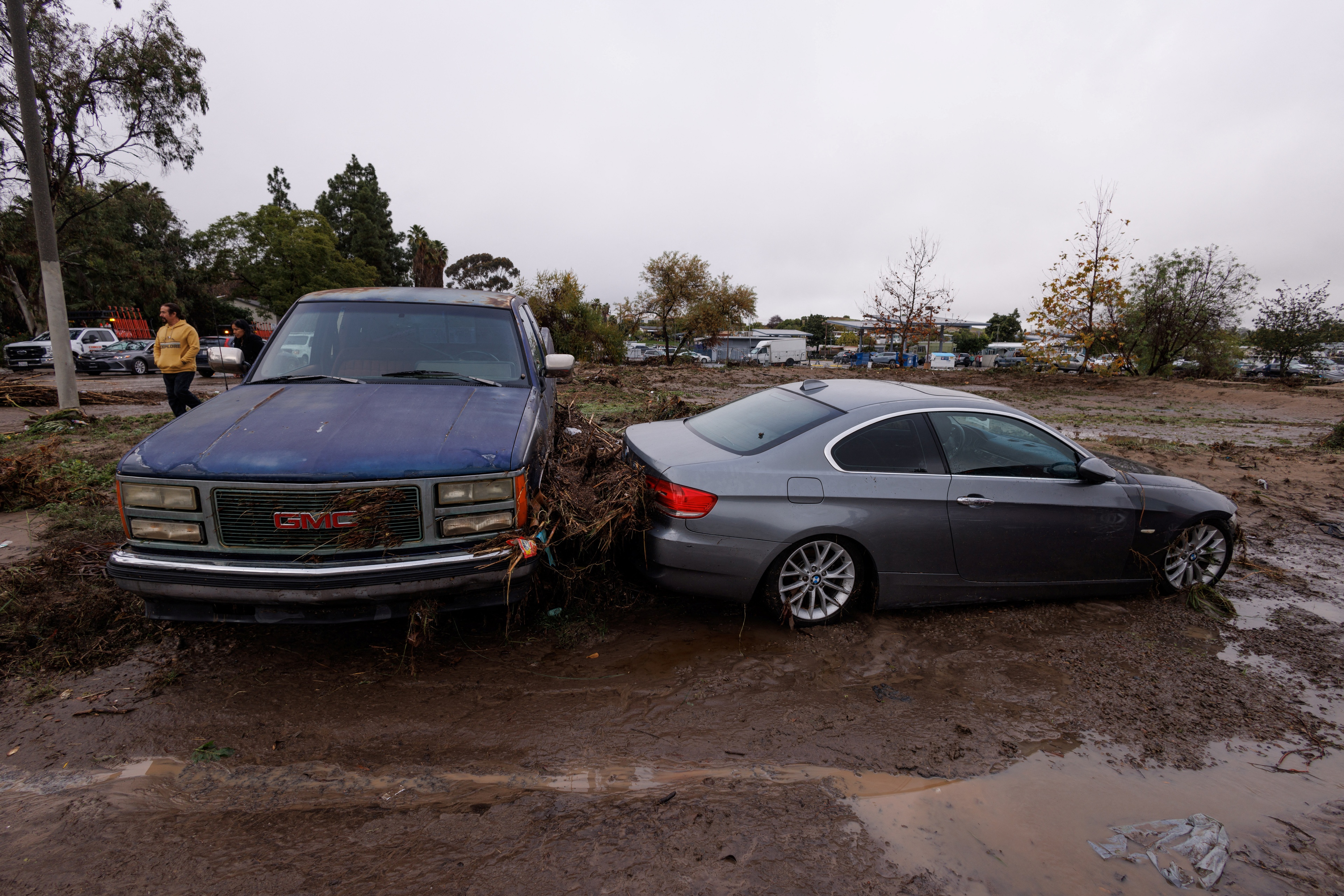 FILE PHOTO: Damage is shown after a heavy rain storm causes a small river to overflow into a neighborhood in San Diego, California, U.S. January 22, 2024.  REUTERS/Mike Blake/File Photo